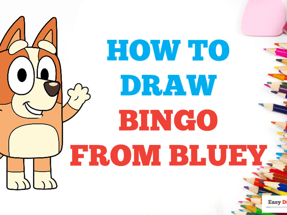 How to Draw Bingo from Bluey - Really Easy Drawing Tutorial