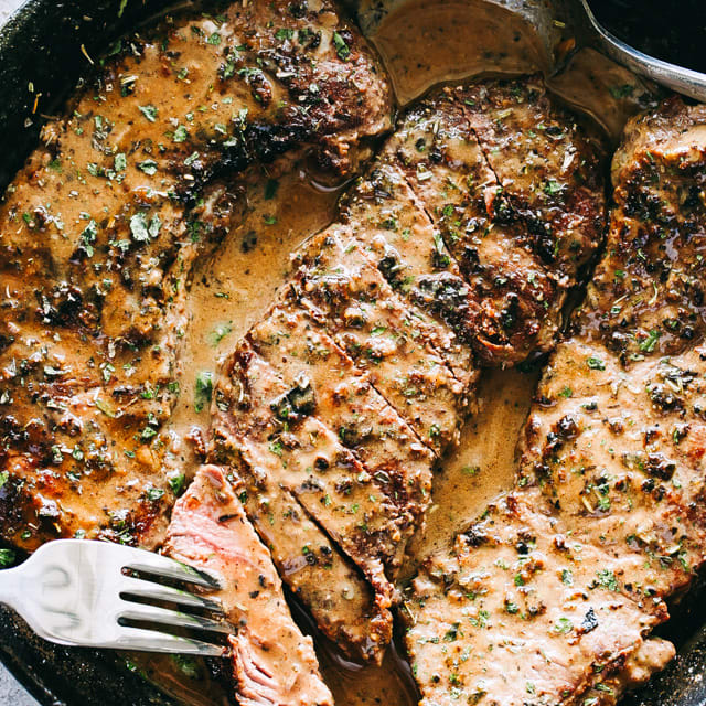 Skillet Bourbon Steak Recipe