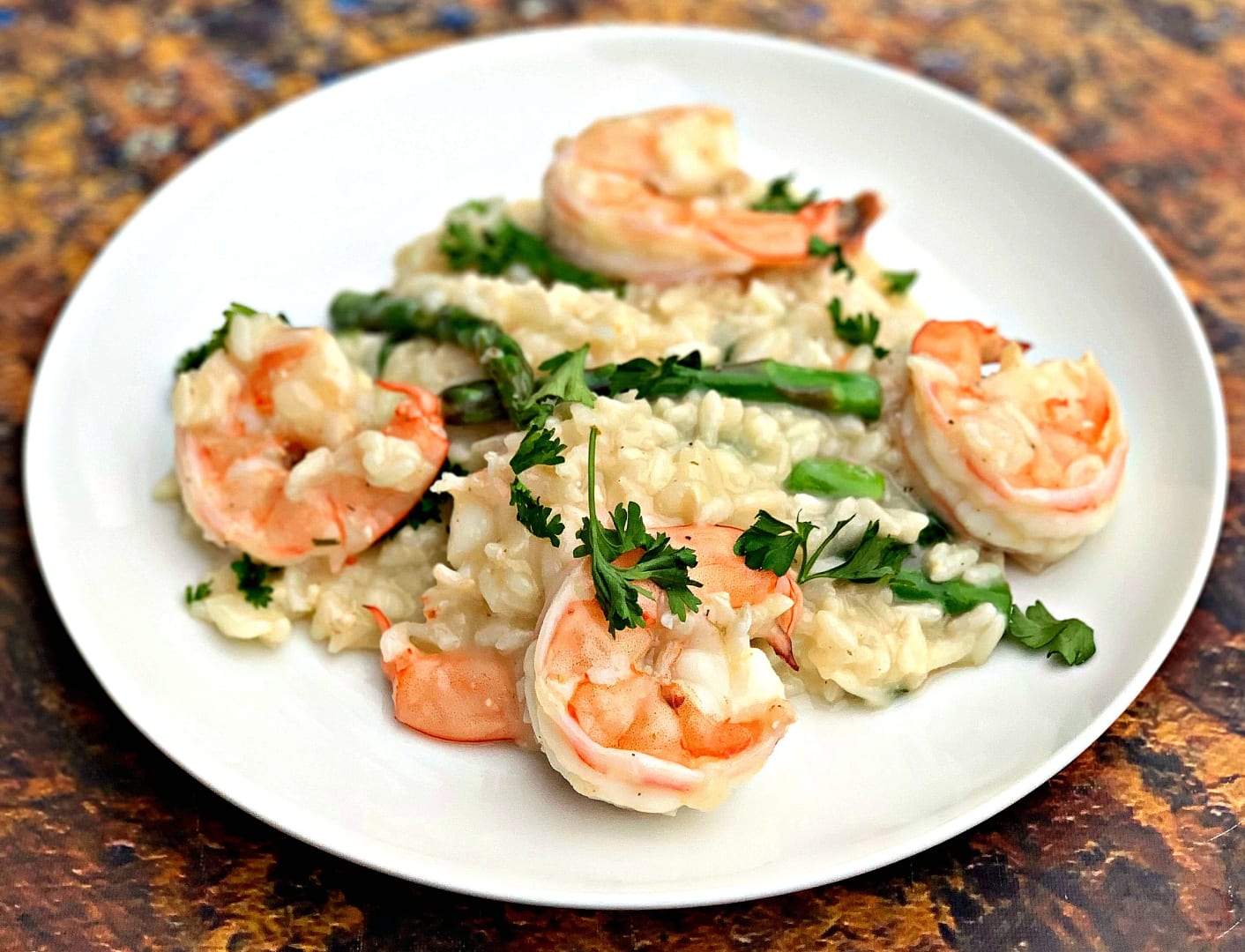 Instant Pot Shrimp Risotto with Spinach and Asparagus