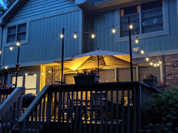 Best way to hang sales lights on deck