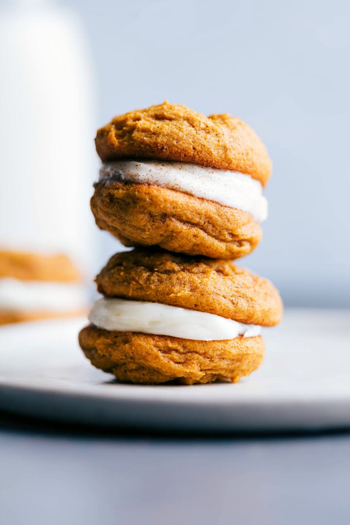 Pumpkin Whoopie Pies With Cream Cheese Filling - Taste And See