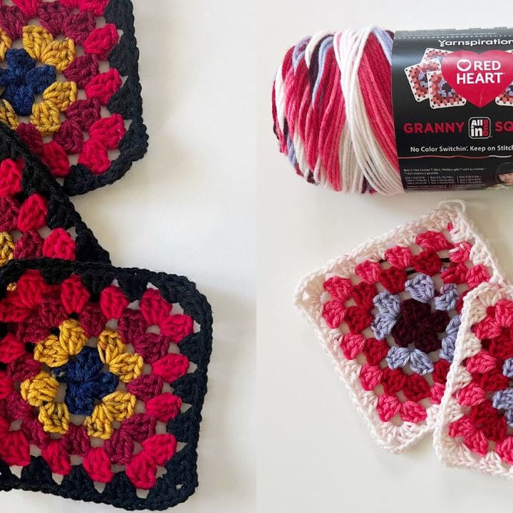 Red Heart Spectrum Dreams Crochet Granny Square Blanket