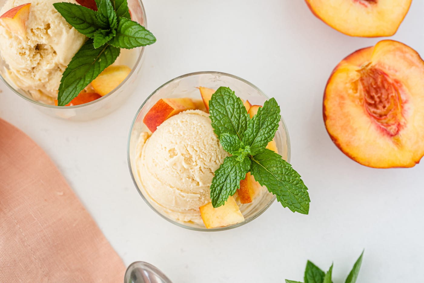 Vegan Peach Ice Cream (4-Ingredients) - Clean Eating Kitchen