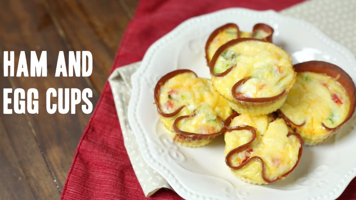 Skinny Cheesy Baked Ham and Egg Cups • Simple Nourished Living