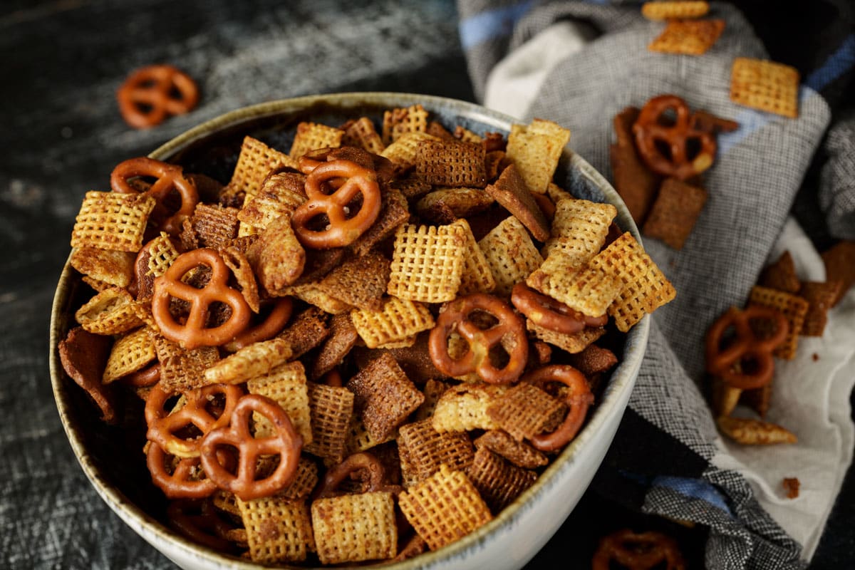 Bold Chex Snack Mix - A Family Favorite Baked in the Oven! - Mom