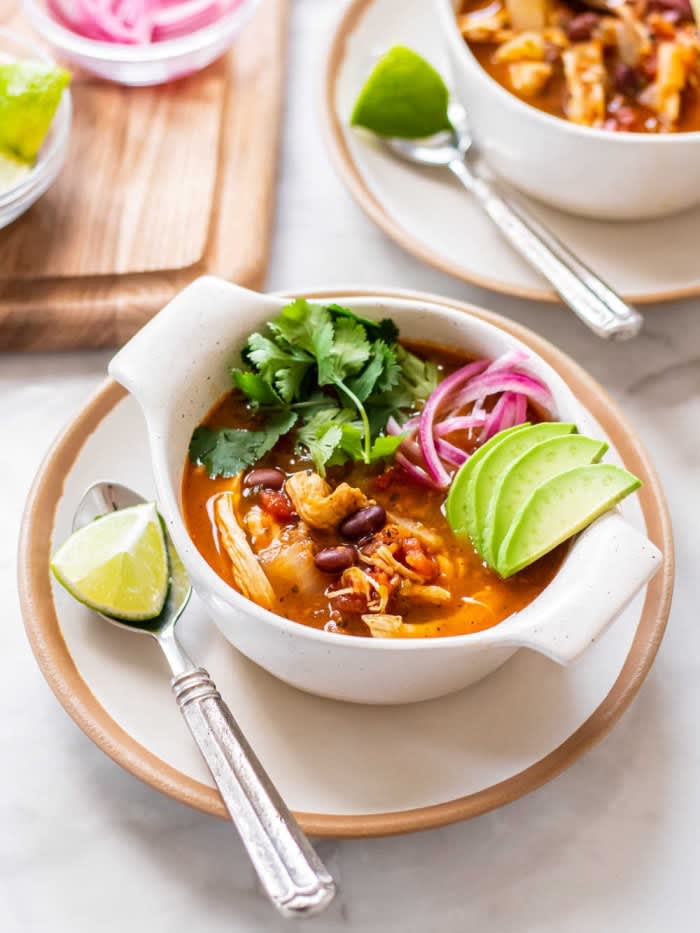 Healthy Chicken Tortilla Soup {Under 250 Calories!}