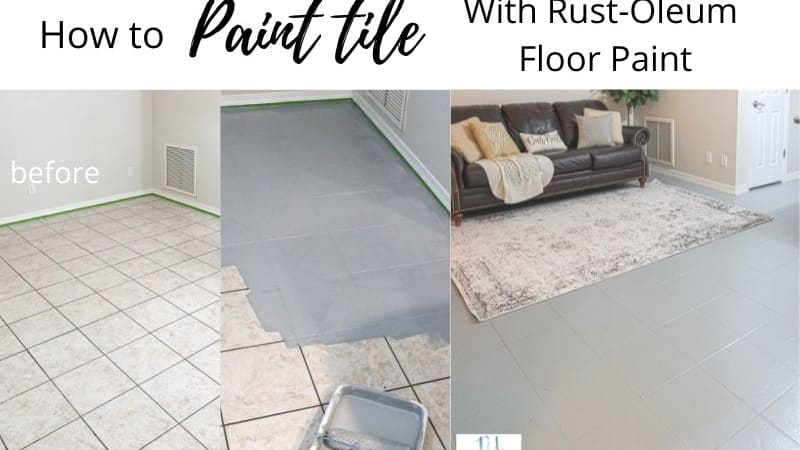 Using Rust Oleum Home Floor Coating to Paint our Outdated Tile Floor
