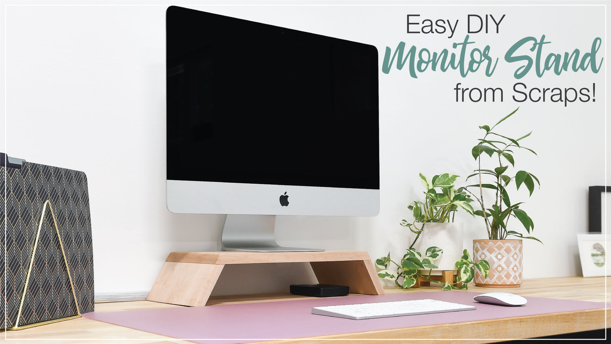 Easy DIY Monitor Stand From Wood Scraps - Houseful of Handmade