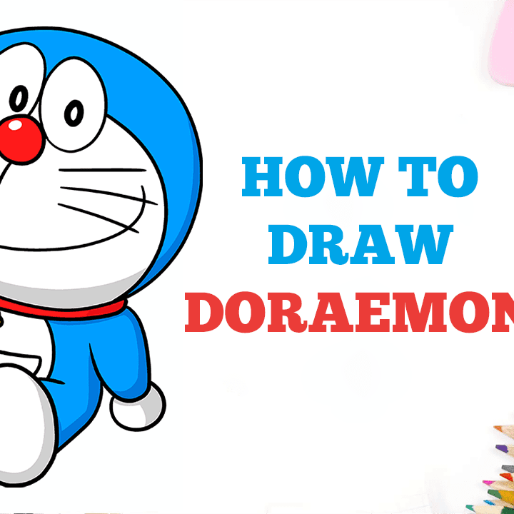 HOW TO DRAW DORAEMON EASY  CARTOON CHARACTER DRAWING  YouTube