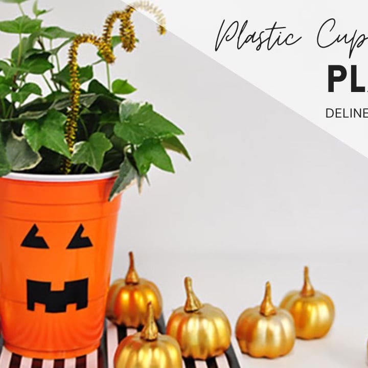 Plastic Cup Pumpkin Planter