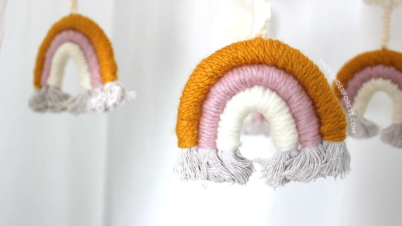 How To Make a Macrame Rope Rainbow Wall Hanging - Wonder Forest
