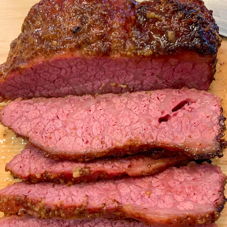 Air fryer corned beef brisket top