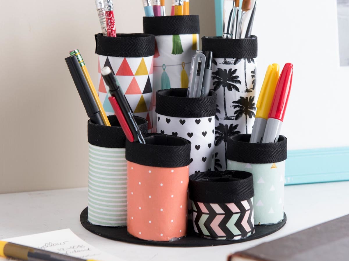 DIY Desk Organizer from Recycled Materials - Mod Podge Rocks