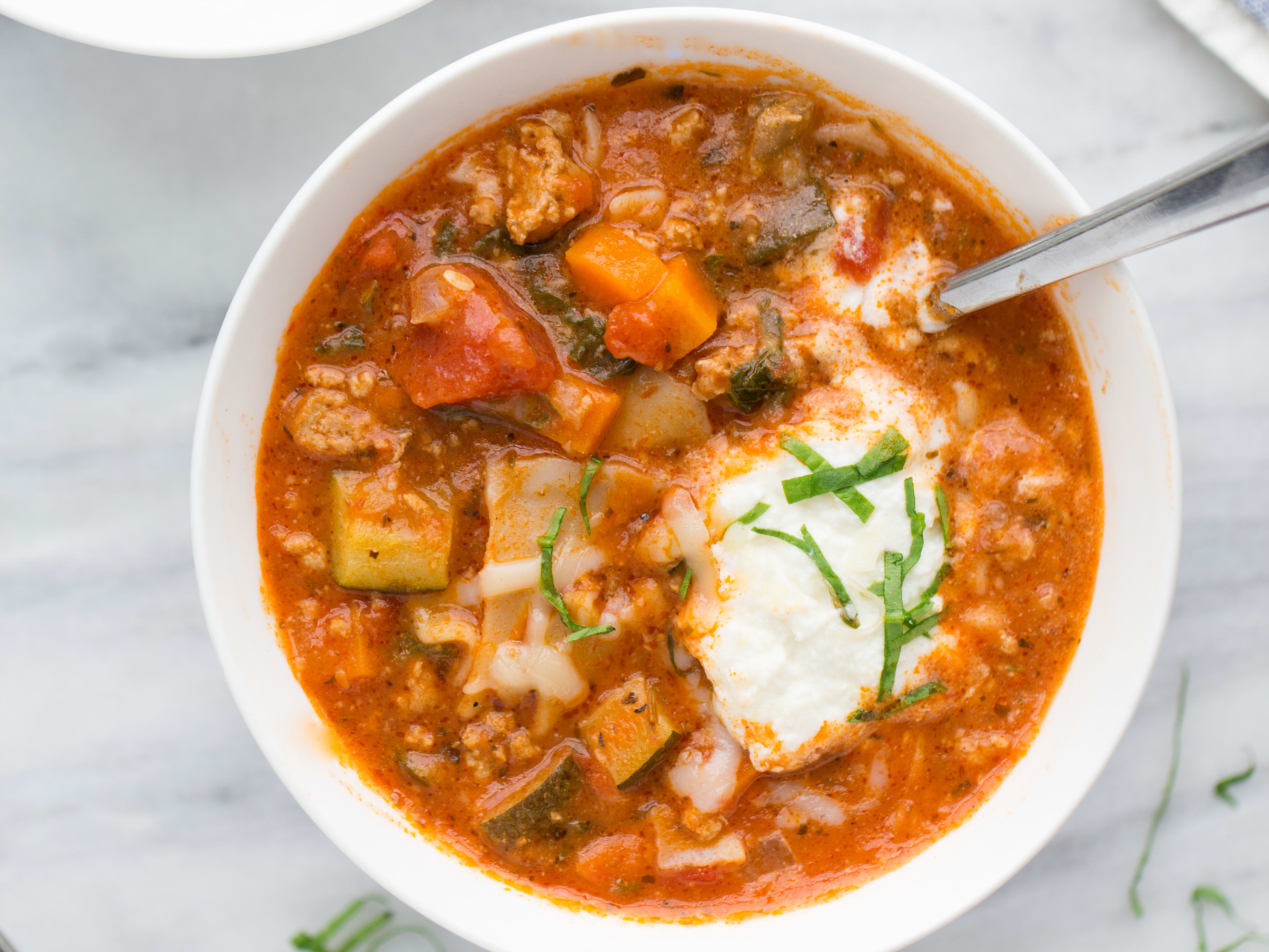 Instant Pot Turkey Vegetable Lasagna Soup