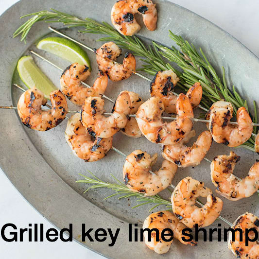 Back To Organic – Rosemary Skewered Shrimp with Fresh Lime Wedges