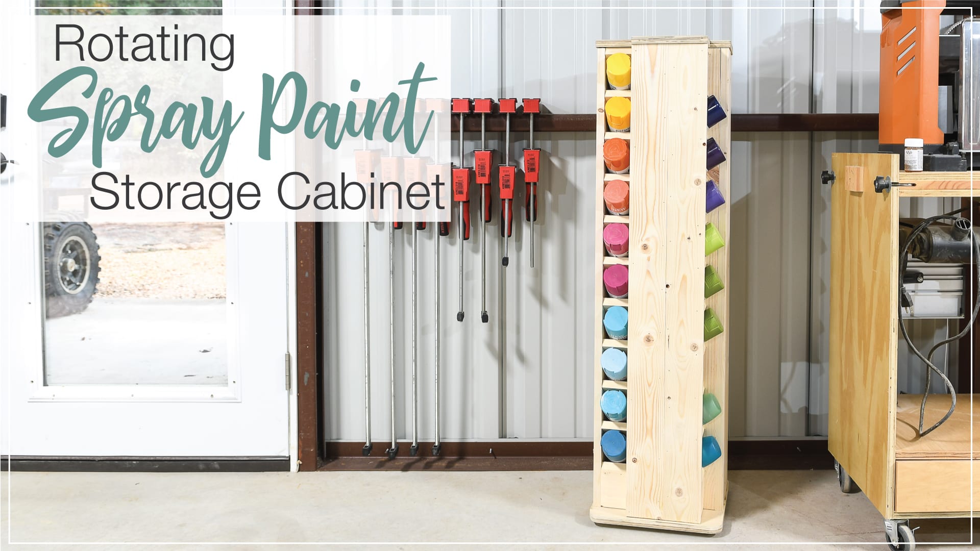 Rotating Spray Paint Storage Cabinet Build Plans - Houseful of Handmade