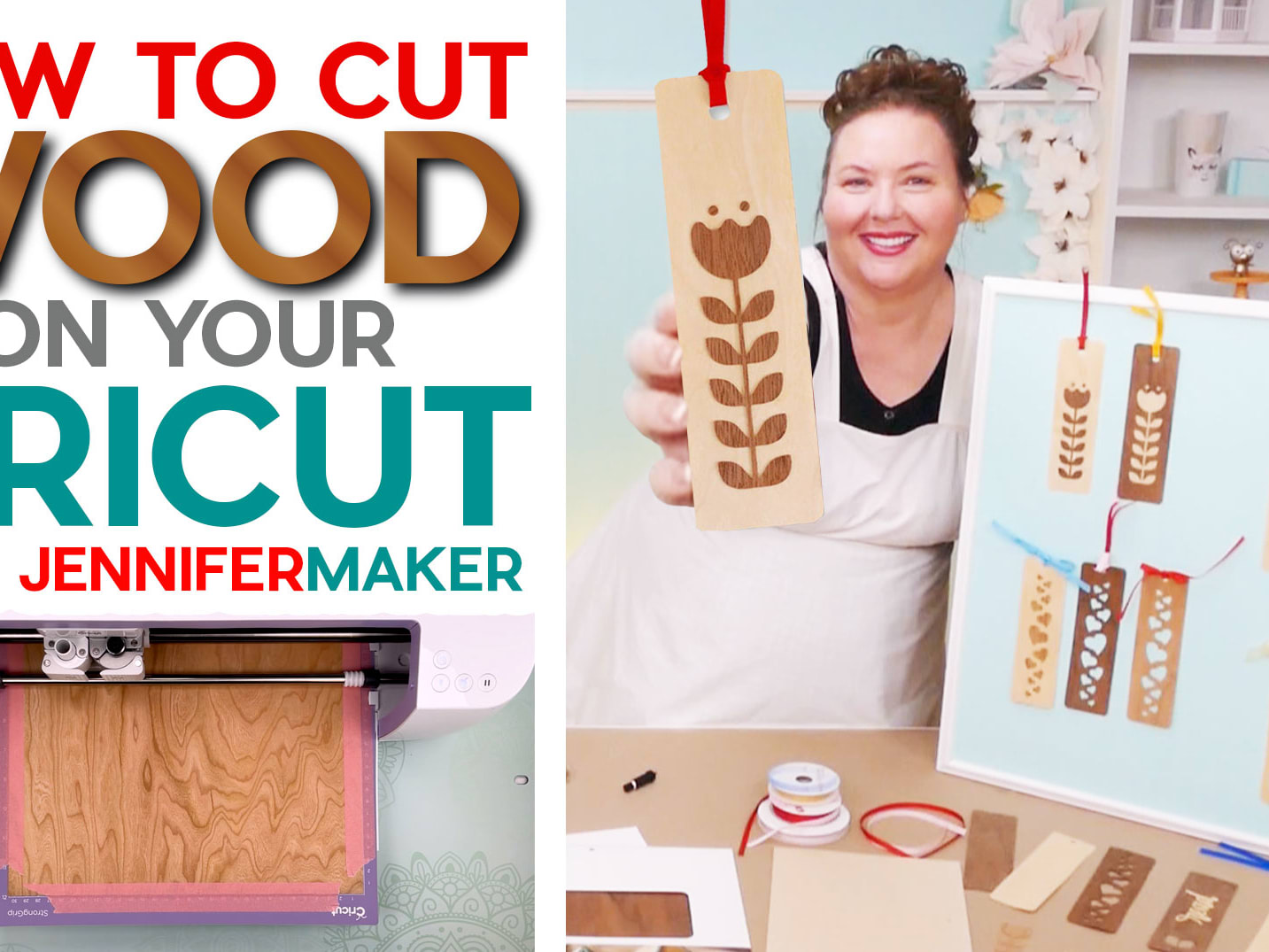 Make Wooden Bookmarks: How to Cut Wood Veneer on a Cricut - Jennifer Maker