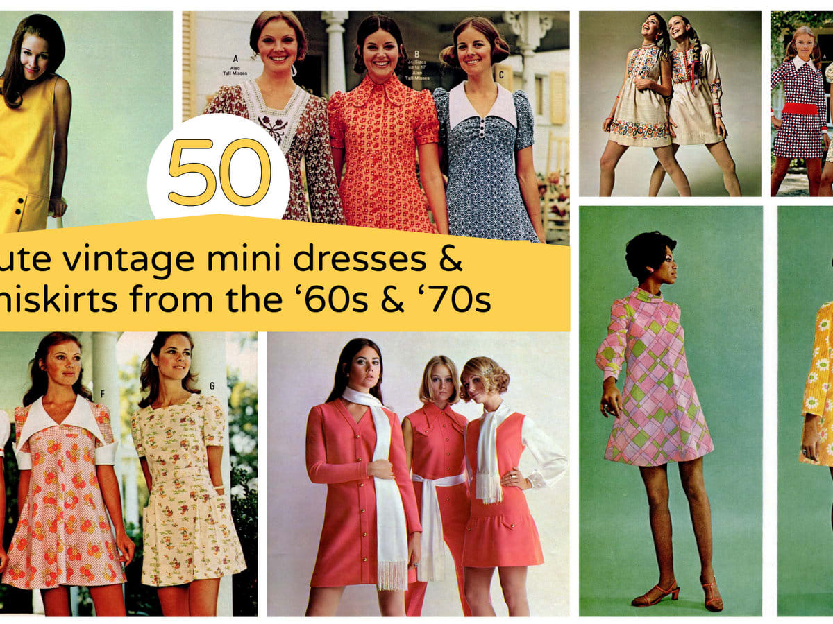 Getting ready for a retro party See 50 cute vintage mini dresses miniskirts from the 60s 70s