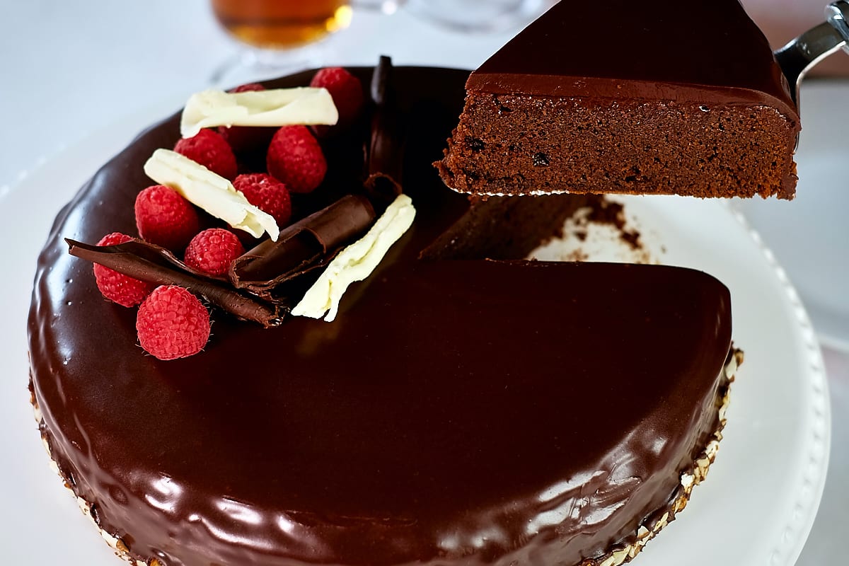 Chocolate Almond Cake (Gluten Free) - The Delicious Crescent