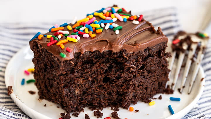 EASY One Bowl Chocolate Sheet Cake - Scientifically Sweet