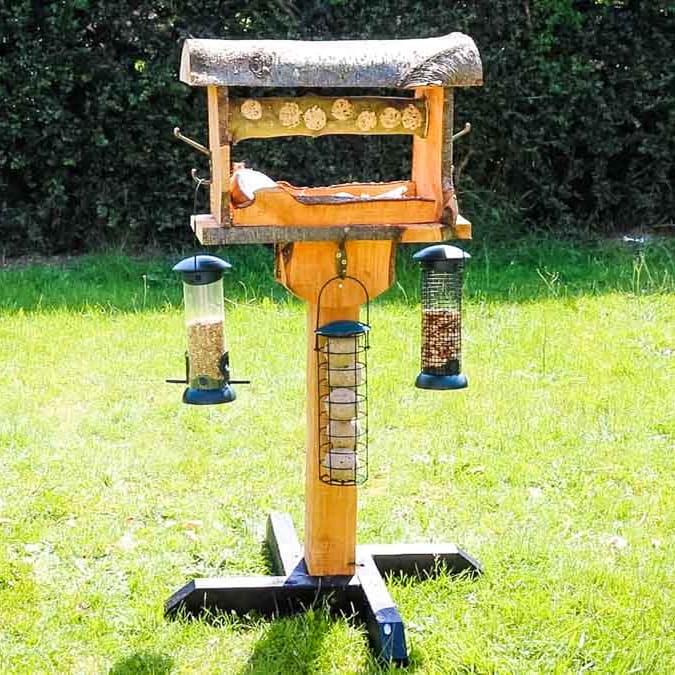 Wooden Bird Feeding Station DIY Suet Log Feeder