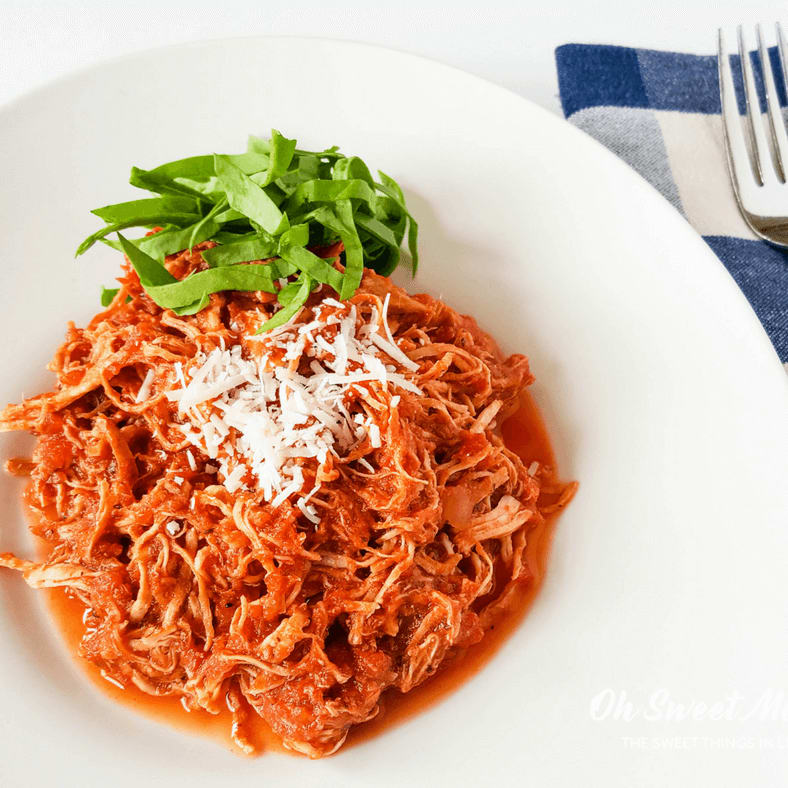 Quick Tomato Basil Chicken for the Instant Pot from Oh Sweet Mercy