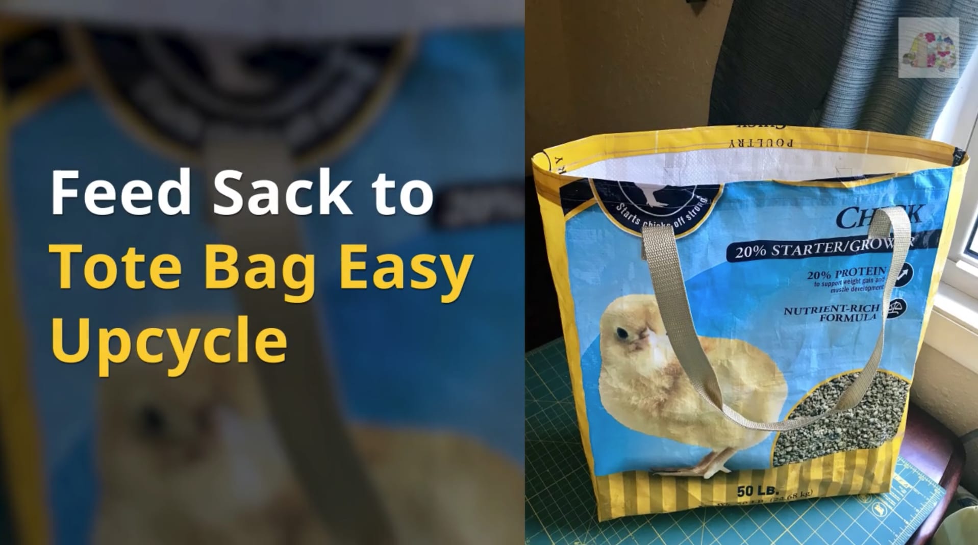 Feed Sack Tote Bag Easy Upcycle