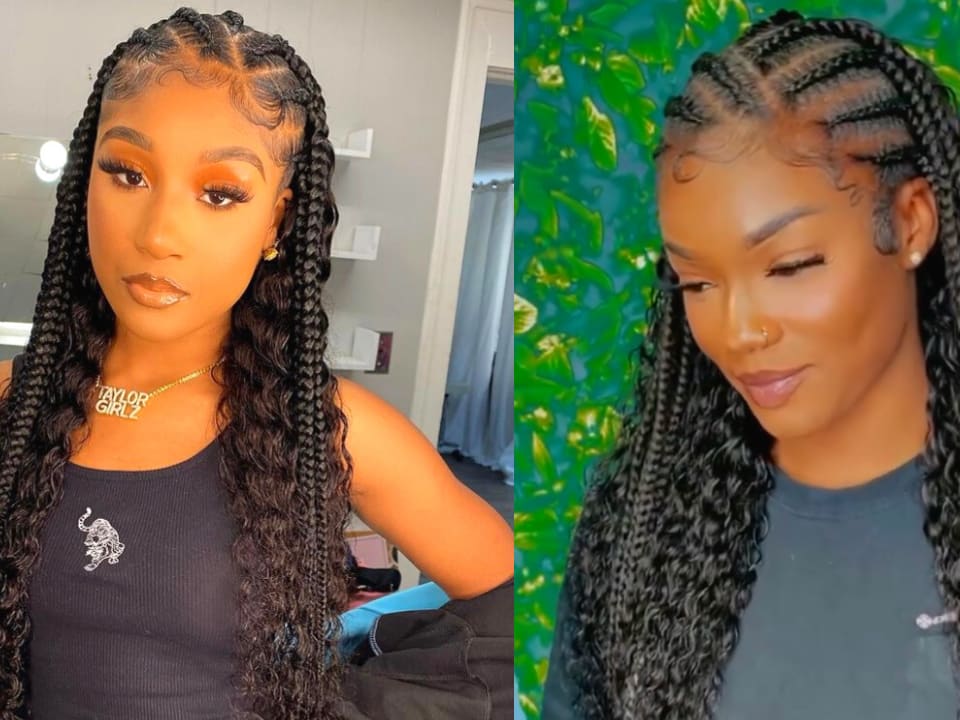 How To Do Feed In Braids With A Quick Weave Or Sew In Curly Human Hair 