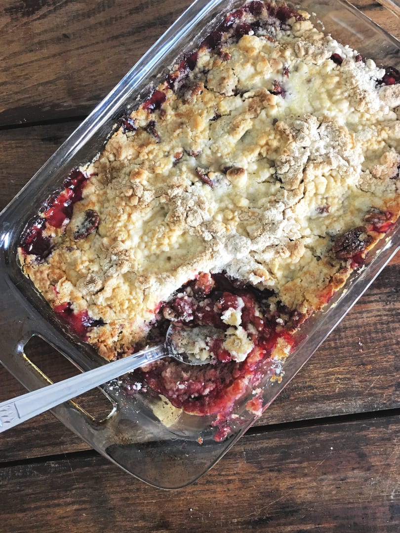 Instant pot cherry cobbler top