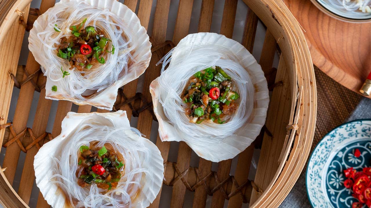 Steamed Scallops with Glass Noodles - The Woks of Life