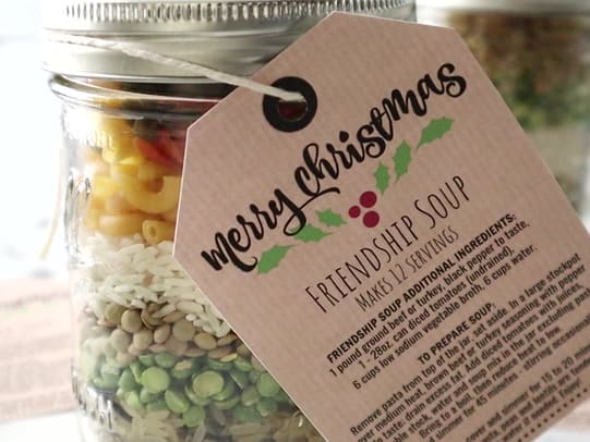 Friendship Soup in a Jar - A Christmas Gift in a Mason Jar