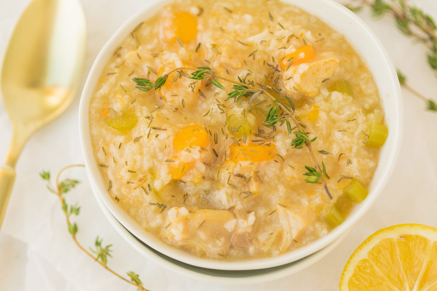 Instant Pot Chicken Rice Soup with Lemon