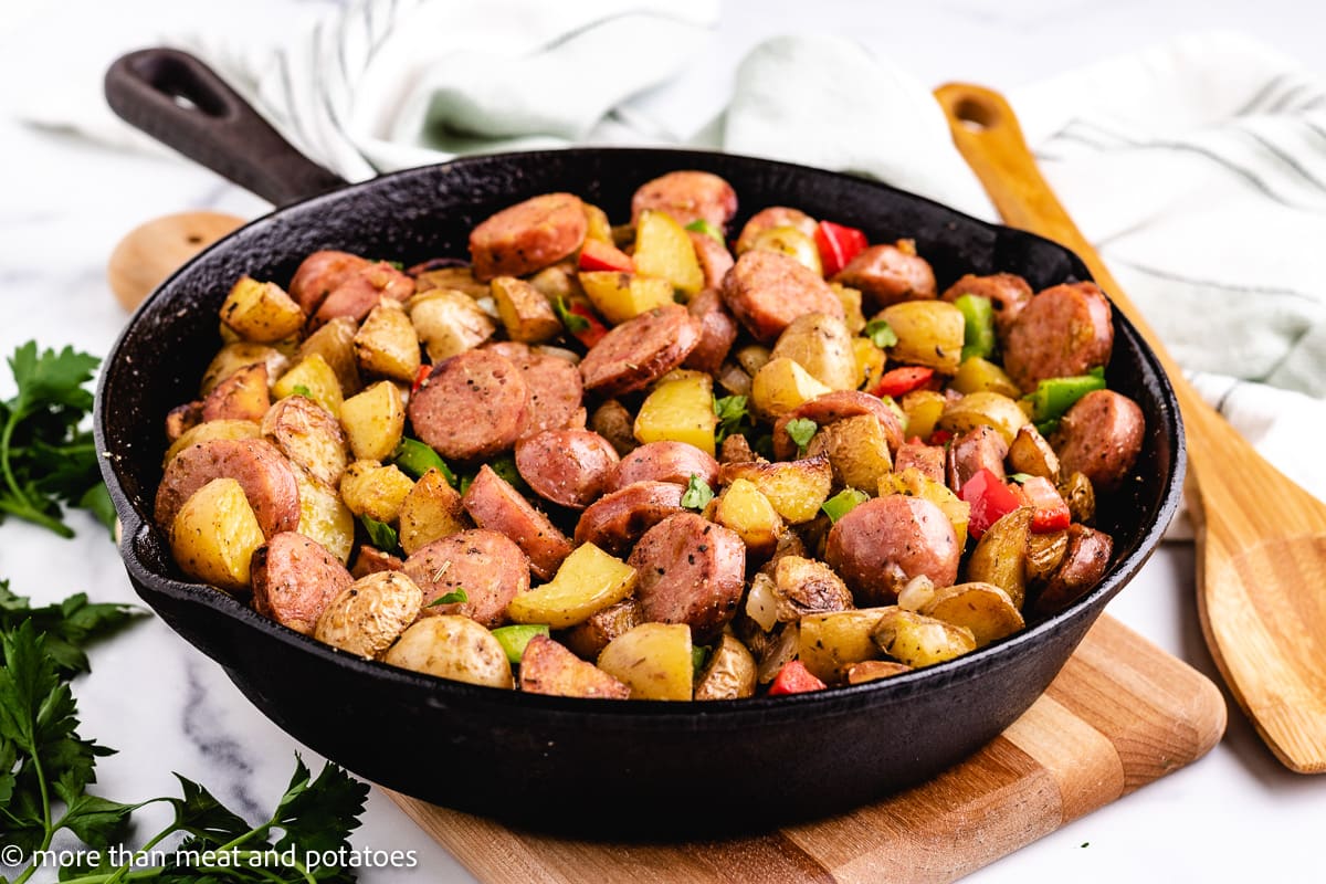 Pesto Pan-fried Sausage and Potatoes • Salt & Lavender