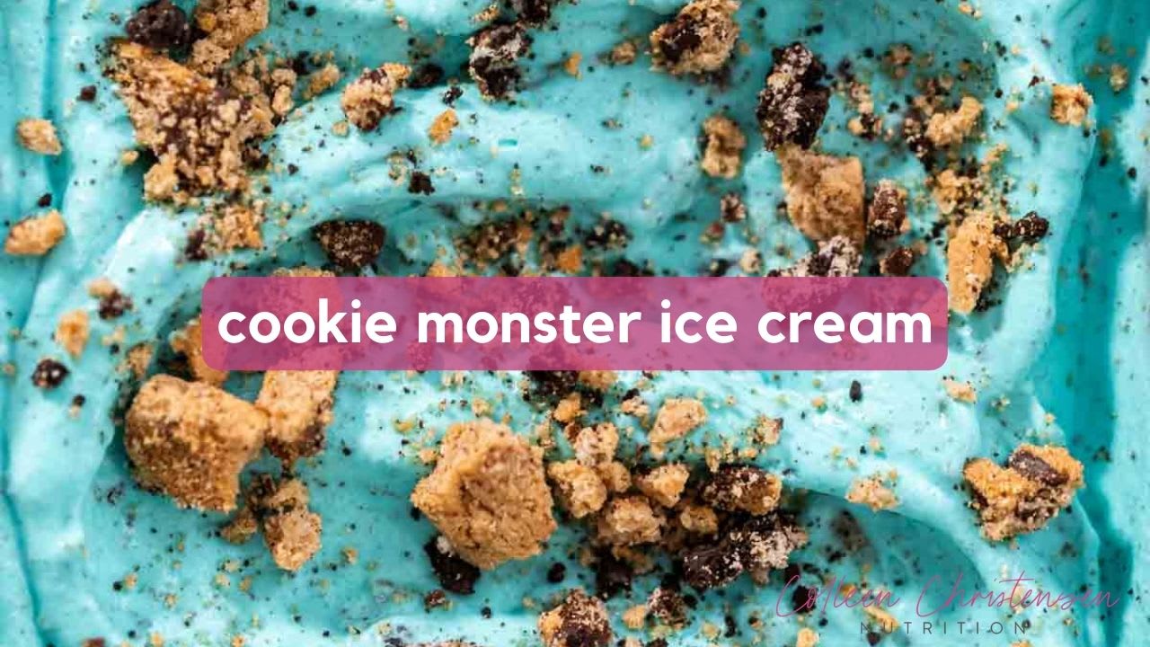 No-Churn Cookie Monster Ice Cream - Colleen Christensen Nutrition