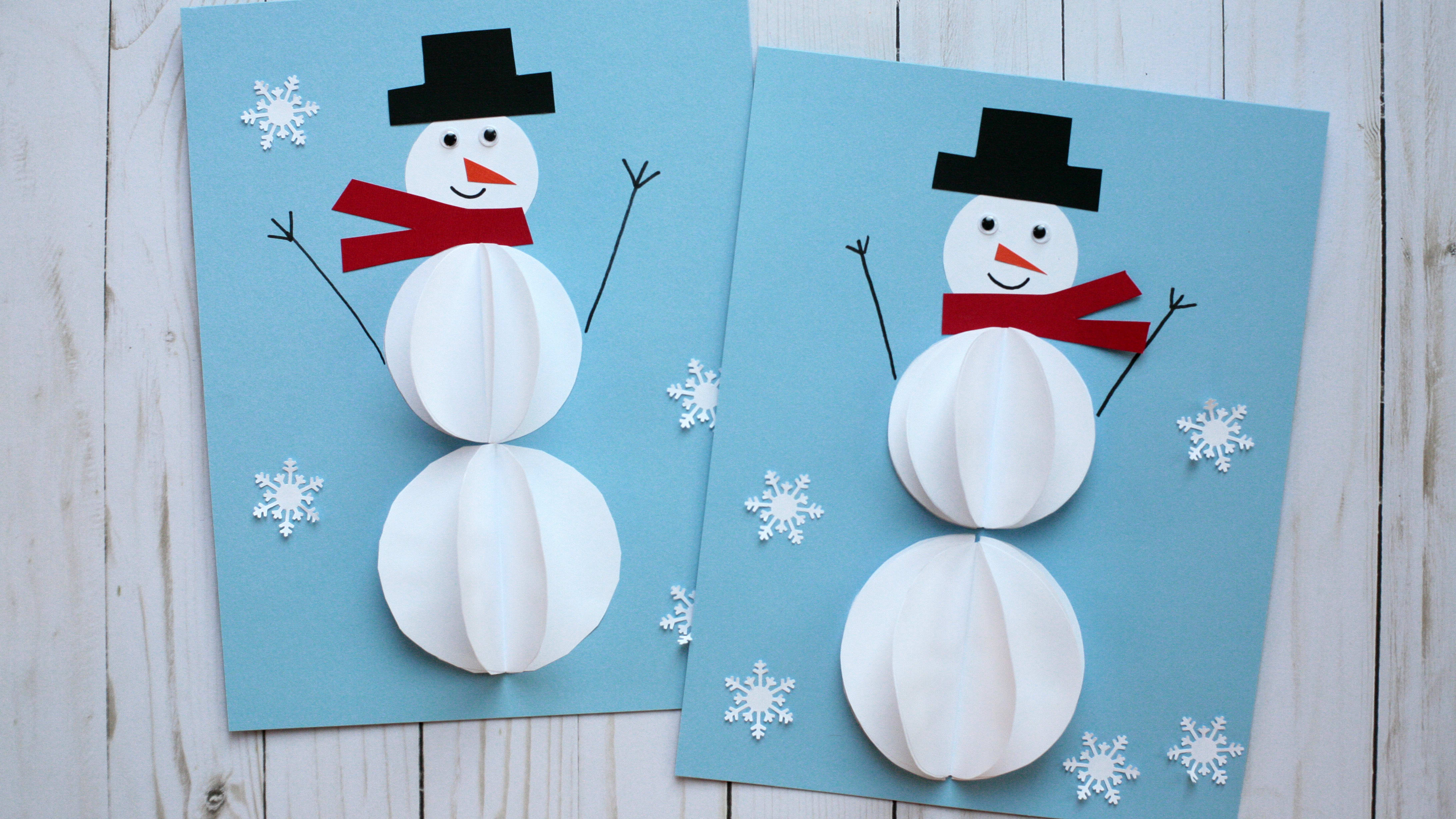 3D Paper Snowman Craft For Kids [Free Template] - Non-Toy Gifts