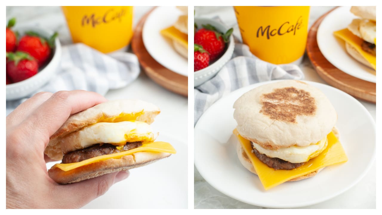 Sausage Egg McMuffin at home😍 #breakfastsandwich #finds