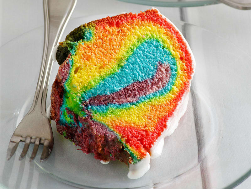 Surprise Rainbow Bundt Cake