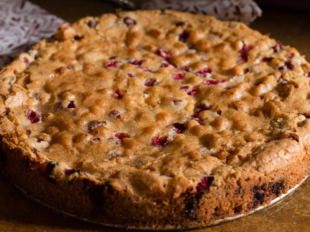 Cranberry and Walnut Cake with Mascarpone Frosting - Supergolden Bakes