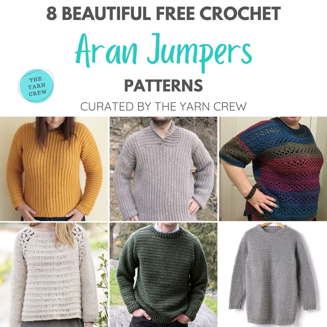 Crochet aran sweater shop pattern