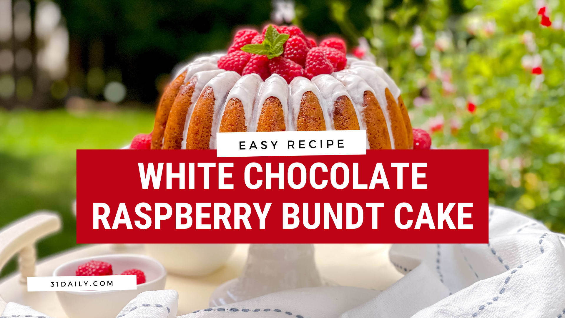White Chocolate Raspberry Swirl Cake - Nordic Ware