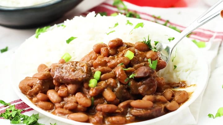 br/>Vegan Red Beans and Rice with Sausage (gf, sf) — Macarons by The Food  (Kim)ist