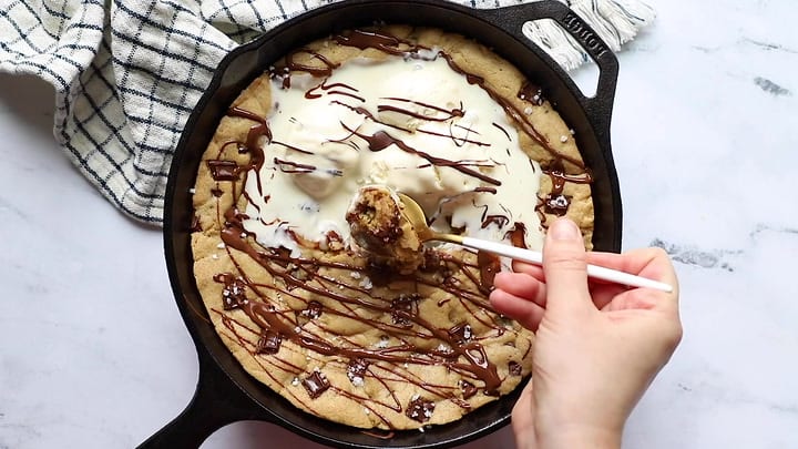 Wholegrain Cast Iron Skillet Cookie - Hey Nutrition Lady