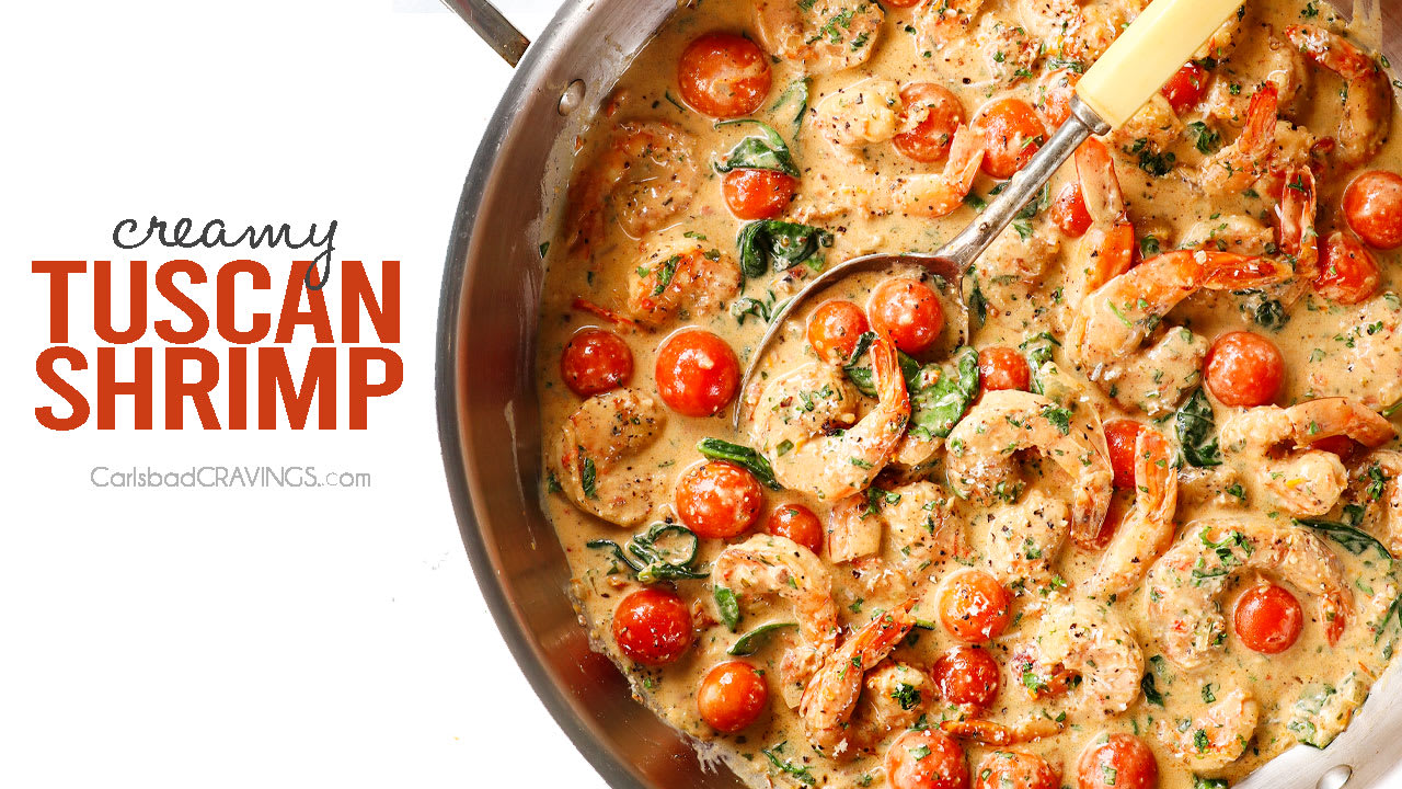 Easy Creamy Tuscan Shrimp Recipe • Salt & Lavender