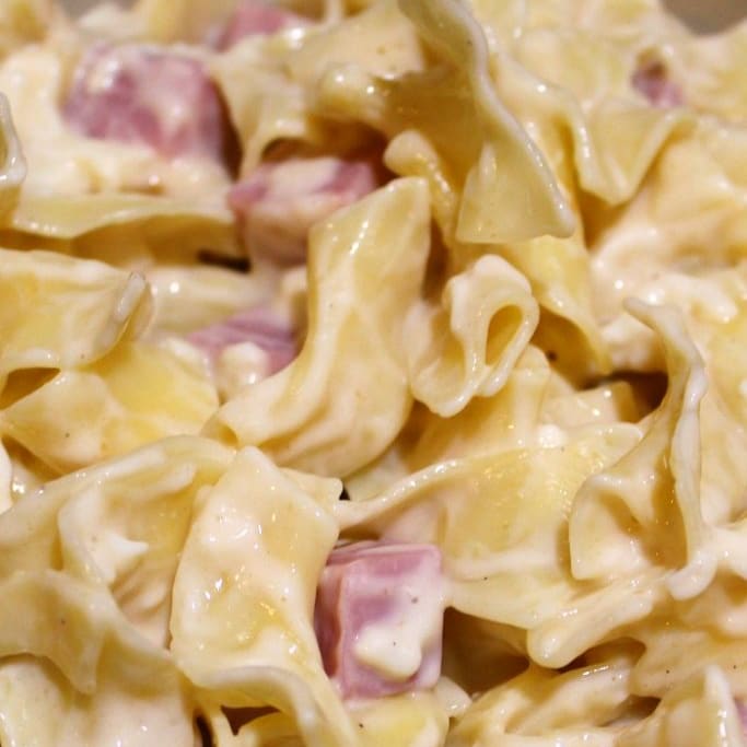 One Pan Ham & Cheese Pasta - Kylee Cooks