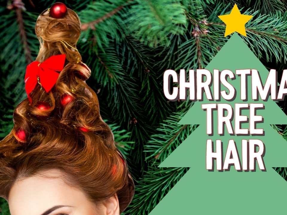Christmas Hair Tree Photos And Tutorial - Perfect Party Hair