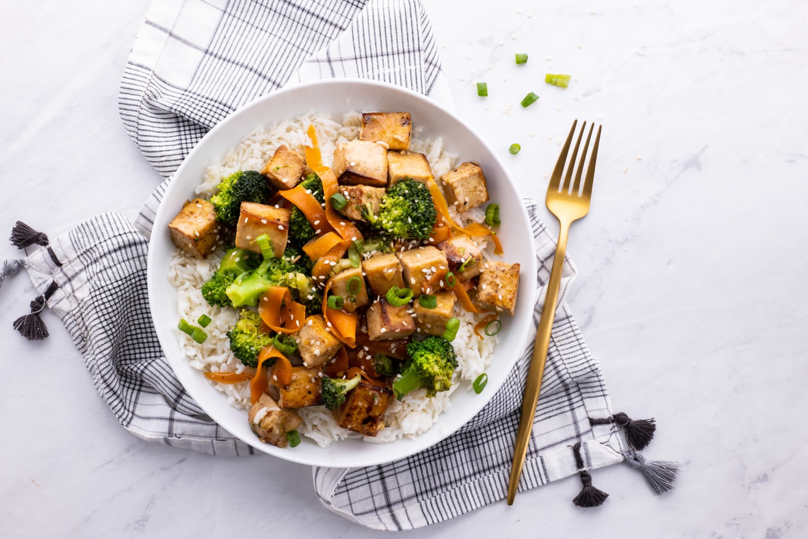 Tofu and Veggie Stir Fry With Sweet Ginger Sauce