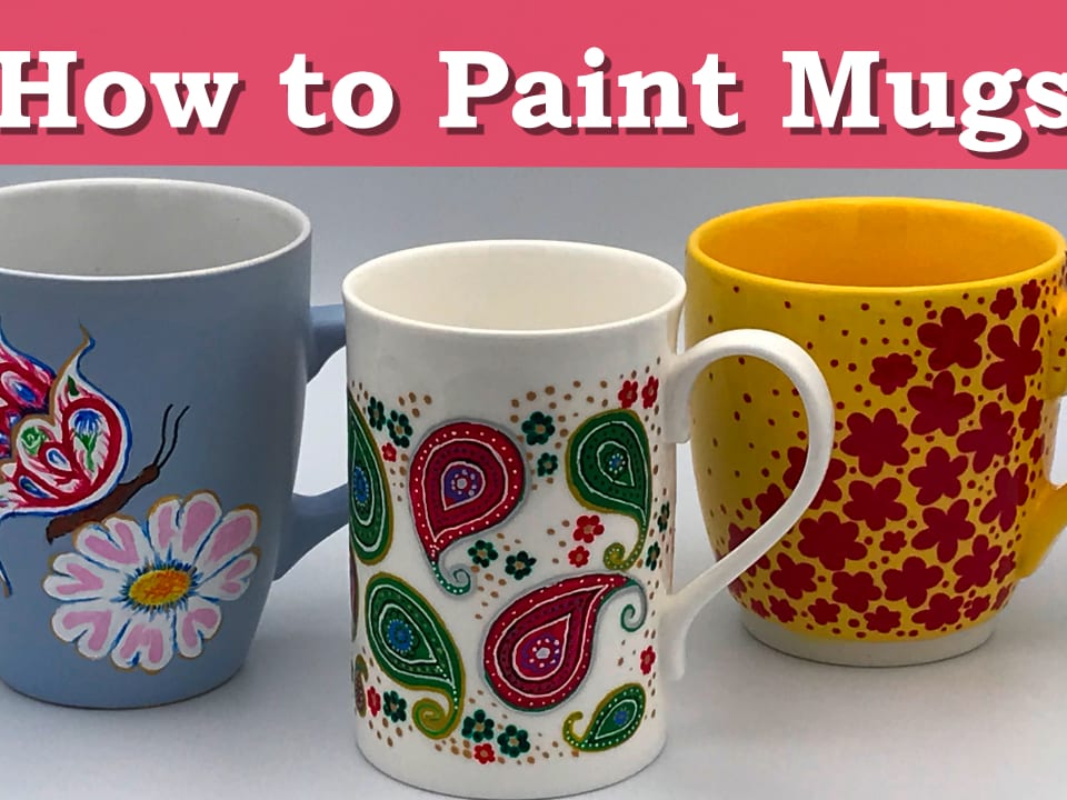 Paint your own ceramic mug with Pebeo Porcelaine