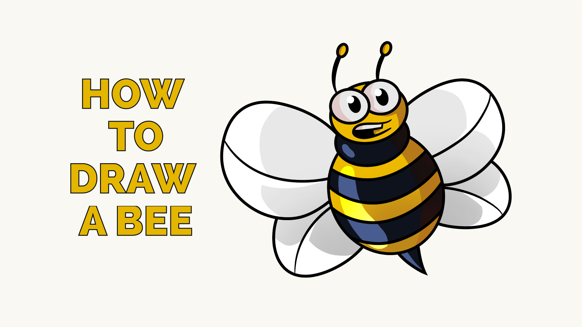 How to Draw a Cartoon Bee - Really Easy Drawing Tutorial