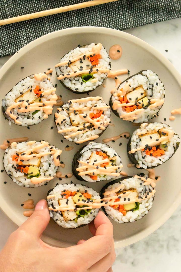 Vegan Sushi Rolls with Crispy Tofu - The New Baguette