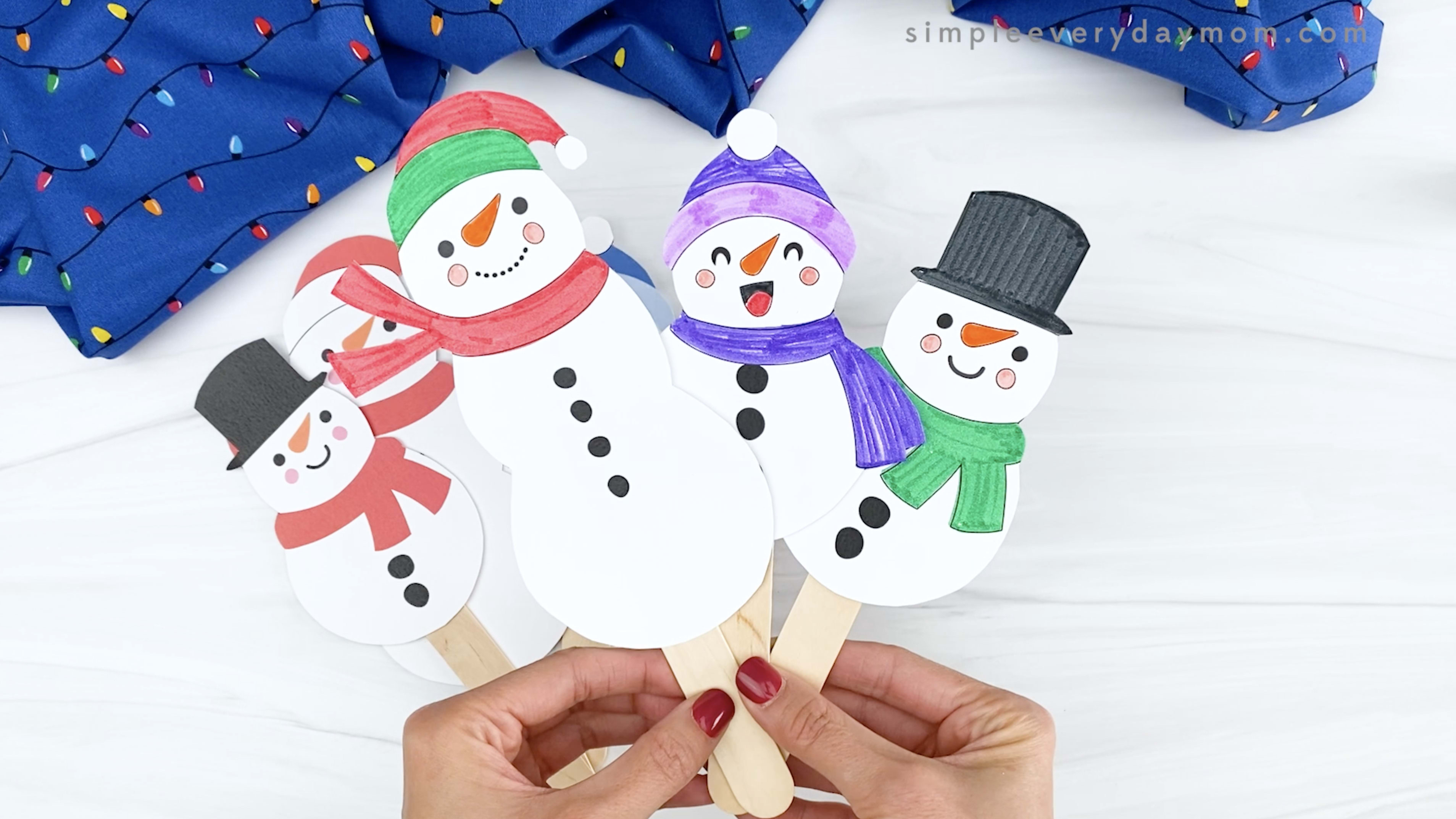 Snowman Puppet Easy Winter Craft for Kids - Darice